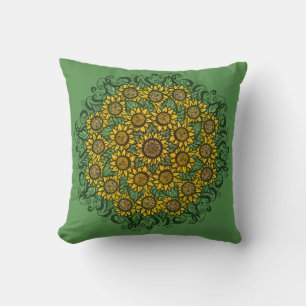 Sonnenblumen Mandala Nature Lover Sonnenblumen Blu Kissen