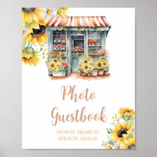 Sonnenblumen Markt Brautparty Foto Gästebuch