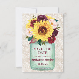 Sonnenblumen Mason Jar Floral Hochzeit Save The Date