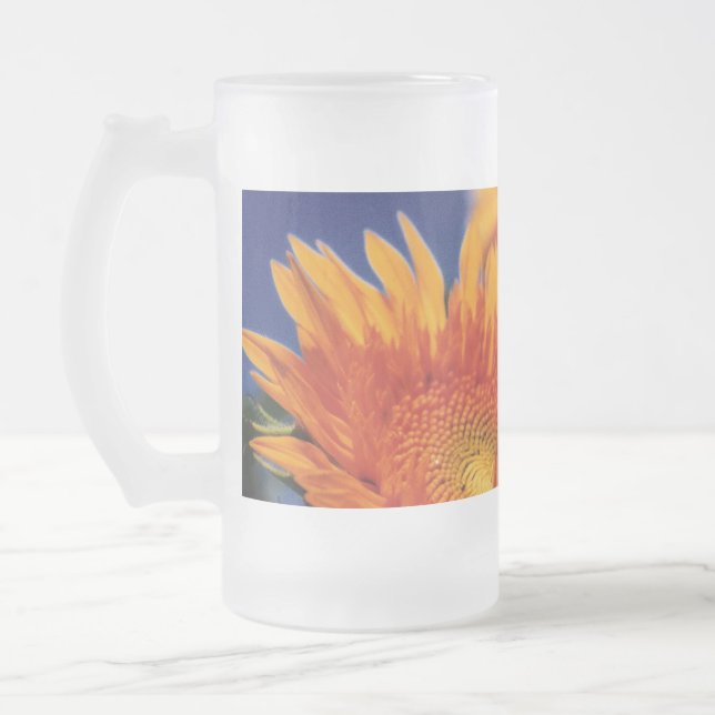Sonnenblumen Mattglas Bierglas (Links)