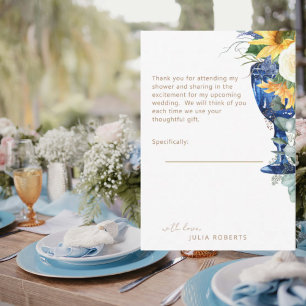 Sonnenblumen mediterrane Dusche Nachricht Vielen D Dankeskarte