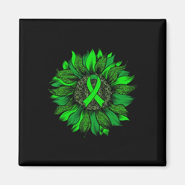Sonnenblumen Mental Health Awareness Green Ribbon  Magnet (Vorne)