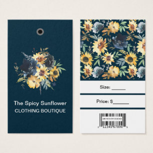 Sonnenblumen mit Bar Code-Preisschildern