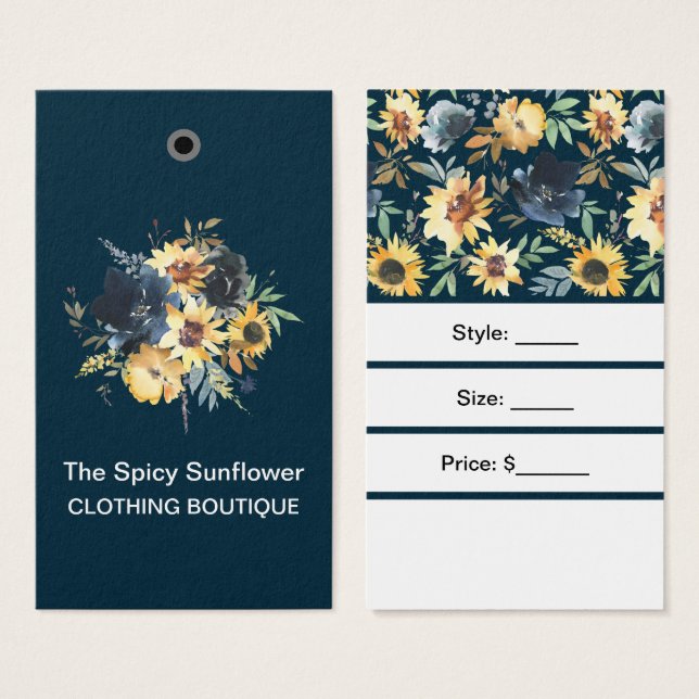 Sonnenblumen mit Barcode-Preisetiketten  (Vorne & Hinten)