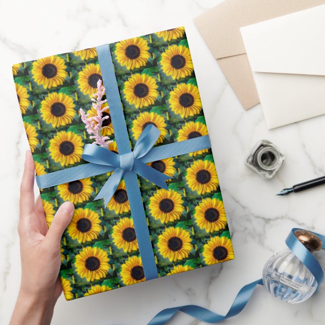 Sonnenblumen mit Bienenwaschpapier Geschenkpapier (Schenken)