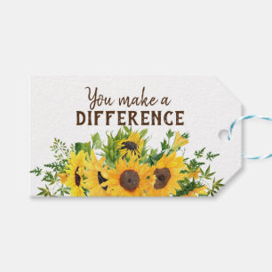 Sonnenblumen mit Ihnen machen einen Unterschied An Geschenkanhänger