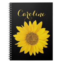 Sonnenblumen mit Individuelle Name-Notebook