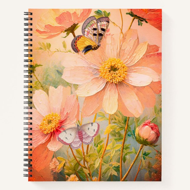 Sonnenblumen mit Schmetterlingen  Notizbuch (Vorderseite)