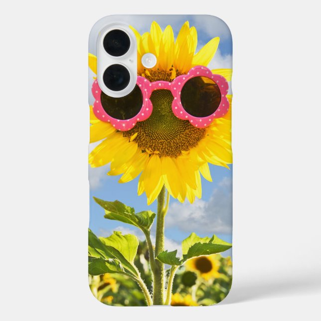 Sonnenblumen mit Sonnenbrille Case-Mate iPhone Hülle (Rückseite)