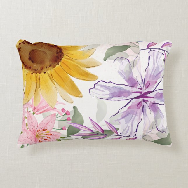 Sonnenblumen-Mix-Design Dekokissen (Vorderseite)