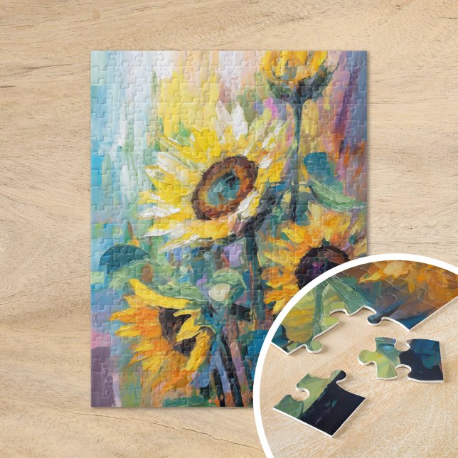 Sonnenblumen Moderne Abstrakte Blumenbemalung Puzzle (Von Creator hochgeladen)