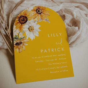 Sonnenblumen Moderne Hochzeit Einladung