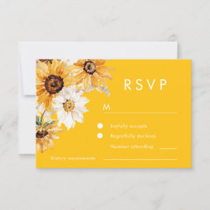 Sonnenblumen Moderne Hochzeit RSVP Karte
