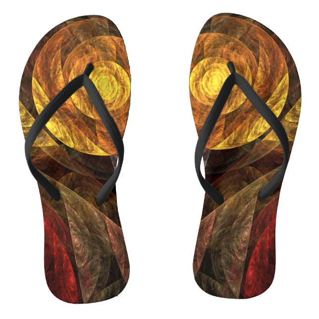 Sonnenblumen Modernes Abstraktes Kunstmuster Flip Flops (Fußbett)