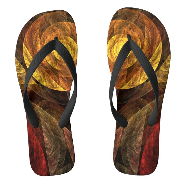 Sonnenblumen Modernes Abstraktes Kunstmuster Flip Flops (Fußbett)