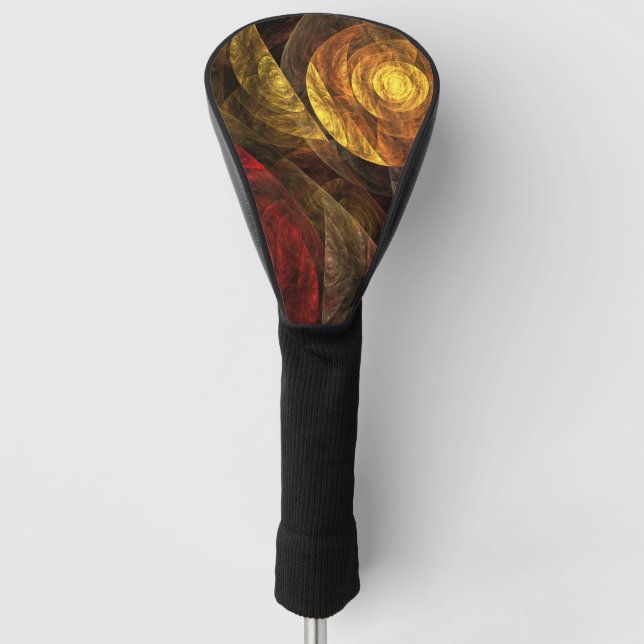 Sonnenblumen Modernes Abstraktes Kunstmuster Golf Headcover (Vorderseite)