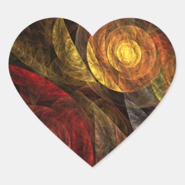 Sonnenblumen Modernes Abstraktes Kunstmuster Herz-Aufkleber