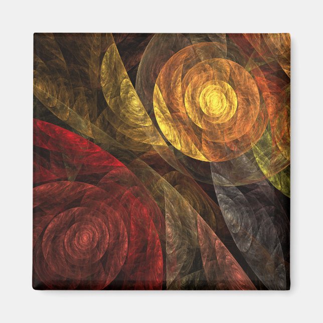 Sonnenblumen Modernes Abstraktes Kunstmuster Magnet (Vorne)