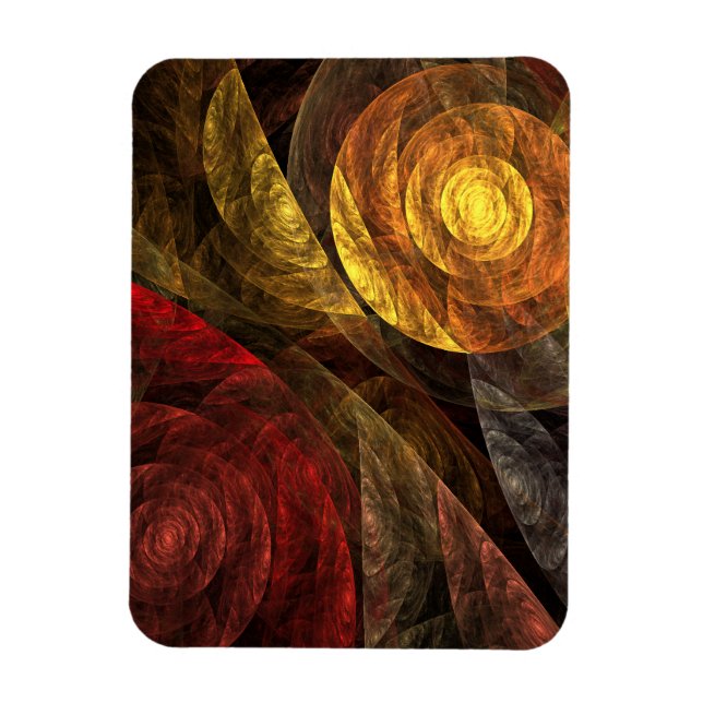 Sonnenblumen Modernes Abstraktes Kunstmuster Magnet (Vertikal)