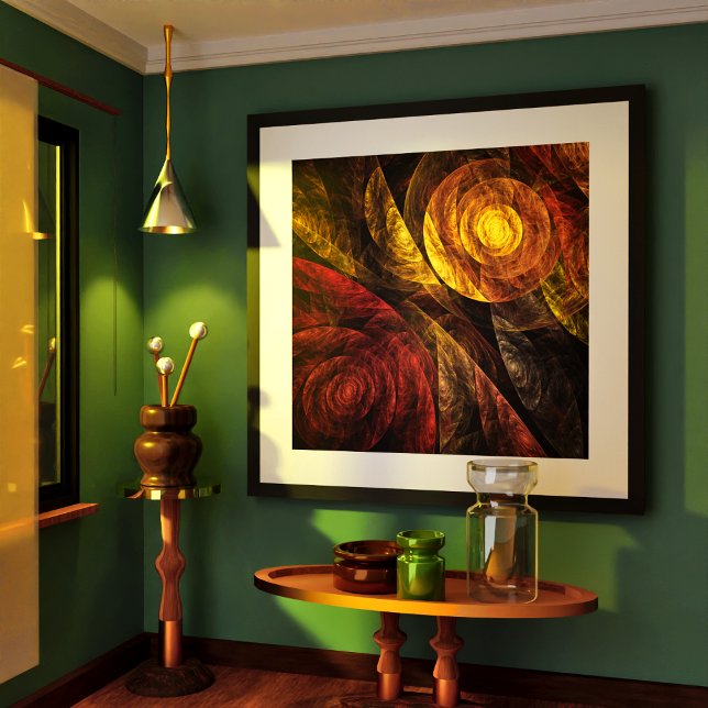 Sonnenblumen Modernes Abstraktes Kunstmuster Poster (Sun Flower Floral Modern Abstract Art Pattern Poster)