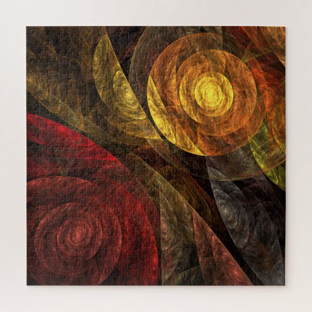 Sonnenblumen Modernes Abstraktes Kunstmuster Puzzle (Vertikal)