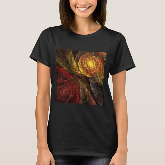 Sonnenblumen Modernes Abstraktes Kunstmuster T-Shirt (Vorderseite)