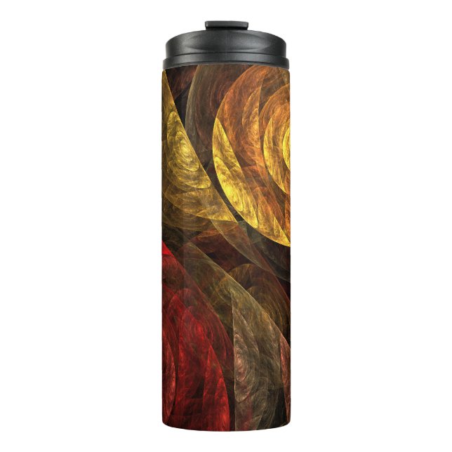 Sonnenblumen Modernes Abstraktes Kunstmuster Thermosbecher (Vorderseite)