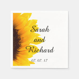 Sonnenblumen Modernes Hochzeitspapier Napkins Serviette