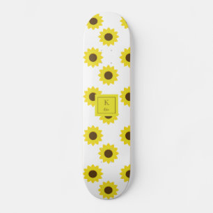 Sonnenblumen Monogram Hand Lettering Blumenchic Skateboard