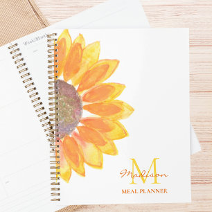 Sonnenblumen-Monogramm-Essensplaner Planer
