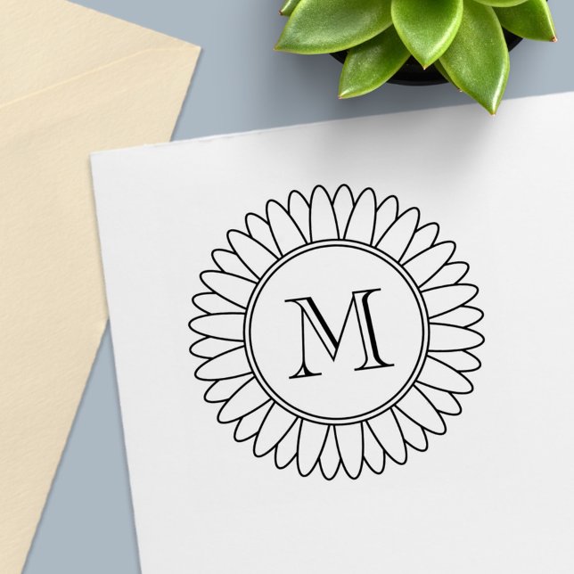 Sonnenblumen-Monogramm-Initial Permastempel (Von Creator hochgeladen)