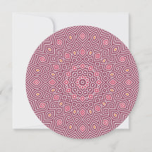 Sonnenblumen Mosaik Round Note Card Cranberry Red