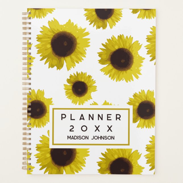 Sonnenblumen-Muster Blumenmuster Benutzerdefiniert Planer (Vorderseite)