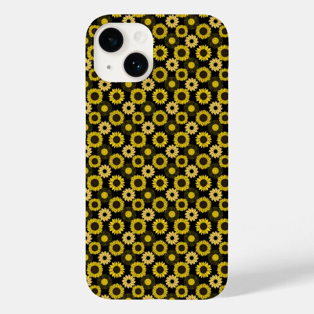 Sonnenblumen Muster bx4 Black BG Case-Mate iPhone Hülle (Rückseite)