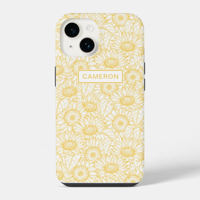 Sonnenblumen-Muster iPhone Hülle (Rückseite)