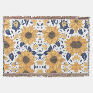 Sonnenblumen-Muster kuscheliges Kissen für neues Z Decke