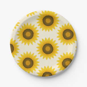Sonnenblumen-Muster  Pappteller