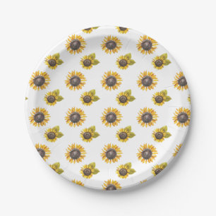 Sonnenblumen-Muster-Party Pappteller