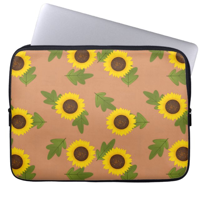 Sonnenblumen-Musterdesign – Hübsche Blumen-Ästheti Laptopschutzhülle (Vorderseite)