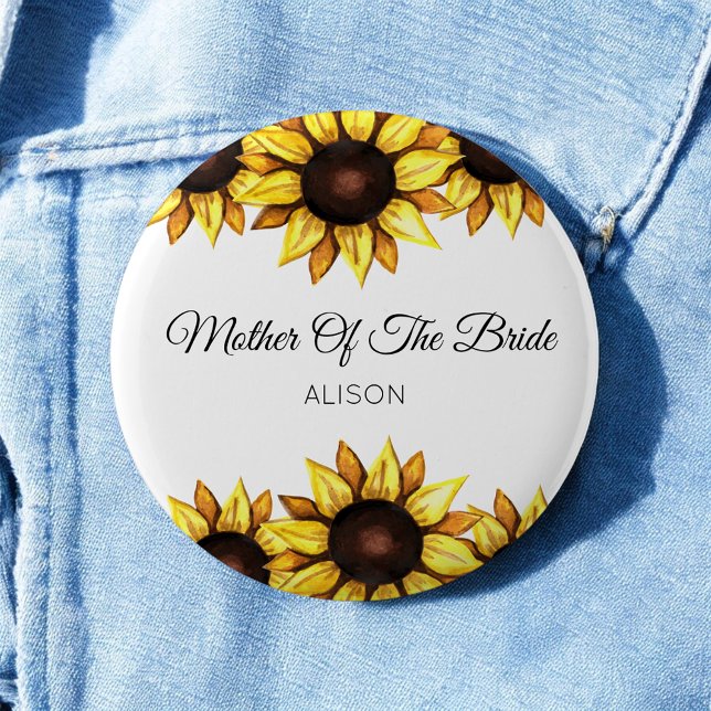 Sonnenblumen-Mutter-der-Braut-Blumenknopf Button (Von Creator hochgeladen)
