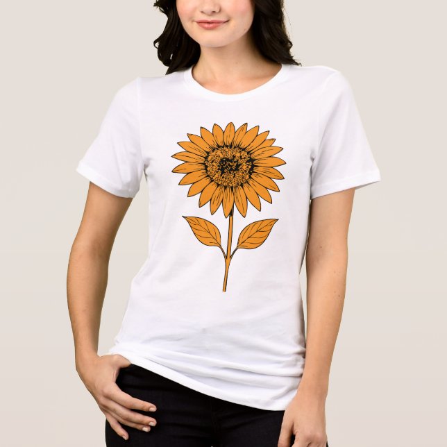 Sonnenblumen-Nacht Tri-Blend Shirt (Vorderseite)