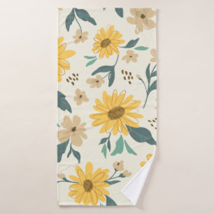 Sonnenblumen nahtlos Muster. Gelber Schwanz mit Badehandtuch