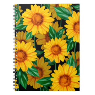 Sonnenblumen nahtlos Muster. Hintergrund mit gelb Notizblock