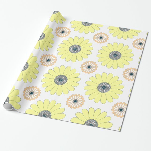 Sonnenblumen nahtloses Muster Geschenkpapier (Ungerollt)