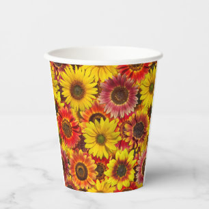 Sonnenblumen Nahtloses Muster Pappbecher