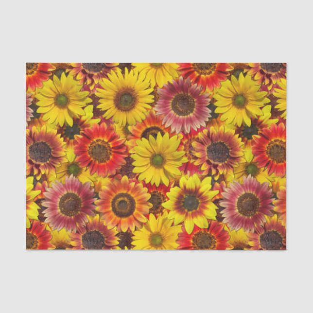 Sonnenblumen Nahtloses Muster Seidenpapier (Vorderseite)