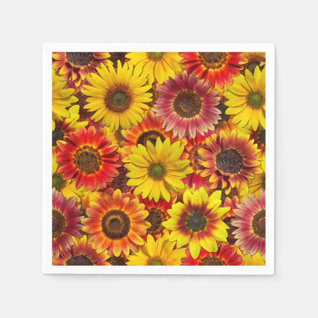 Sonnenblumen Nahtloses Muster Serviette (Vorderseite)