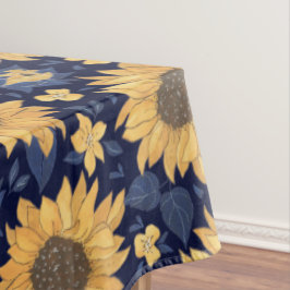 Sonnenblumen Navy blauer Hintergrund  Tischdecke
