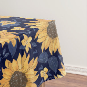 Sonnenblumen Navy blauer Hintergrund  Tischdecke