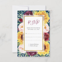 Sonnenblumen Navy Blue Burgundy Gold Floral Weddin